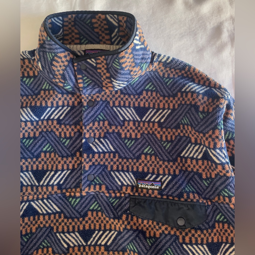 Patagonia Synchilla Fleece Pullover Men's Size L Cliffside Classic Navy